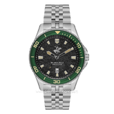 Beverly Hills Polo Club BP3559X.360 Silver Ring Green Dial Black Stainless Steel